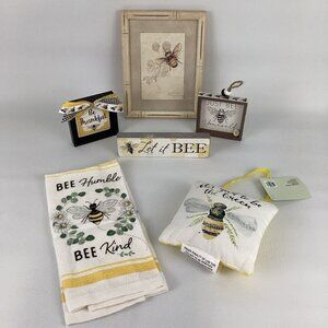 Bee Home Decor Collection Wall Hangings Hand Towel Plaque Pillow Door Hanger Lot